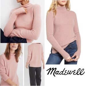 Madewell Inland Mockneck Sweater Pink Cashmere